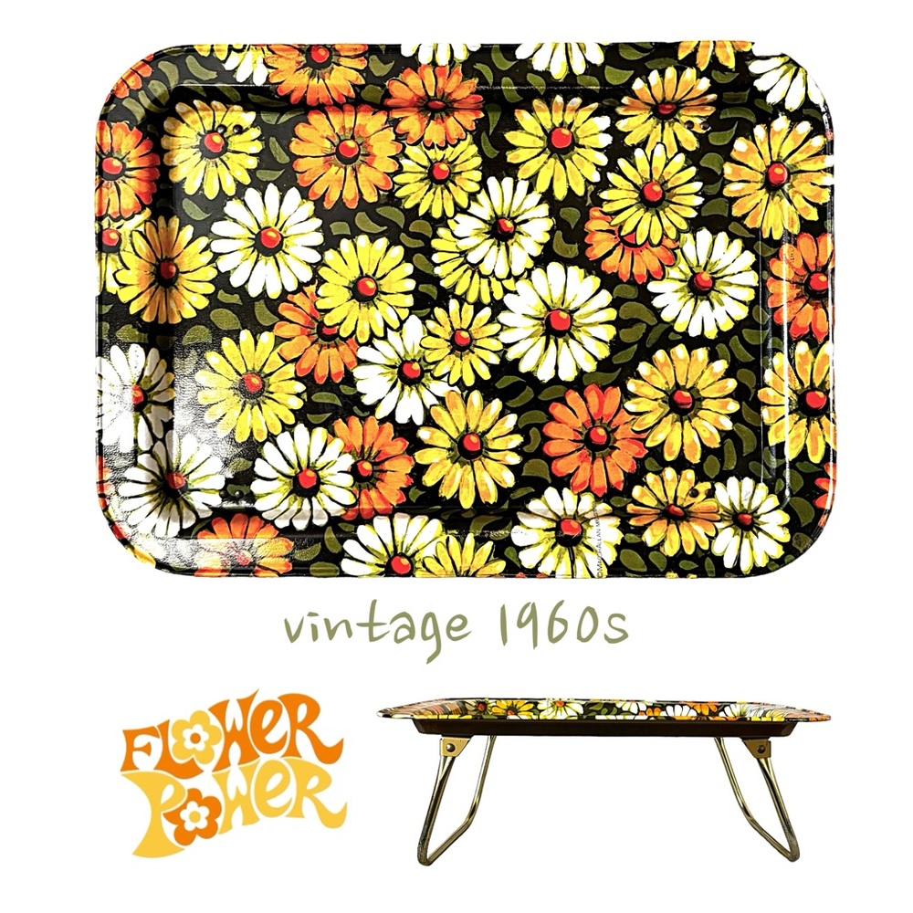 retro 60s Marsh Allen daisy lap tray